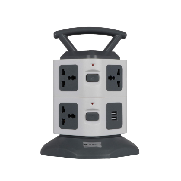 Zebronics Zeb- TS3320USB Tower Strip Extension Socket, Black