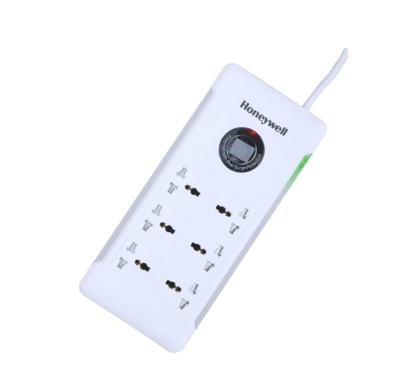 Honeywell Surge Protector, 6 Universal Sockets, 1.5 Mtr Cord, 36000Amp, Extension Board - White
