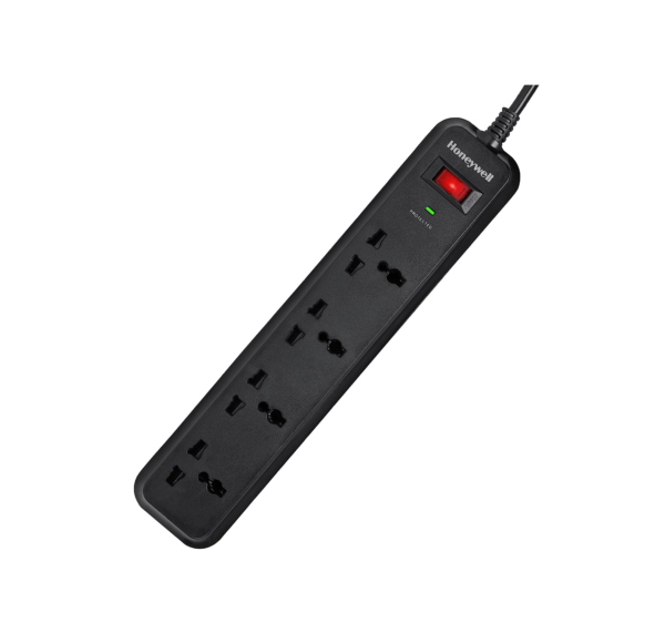 Honeywell Surge Protector, 4 Universal Sockets, 2 Meter Cord, 15000Amp, Extension Board