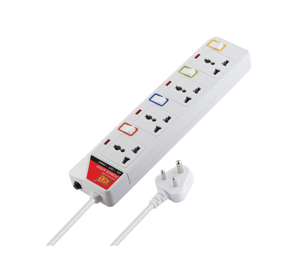 MX 4 Way Outlet Power Strip with Universal Socket Extension Board