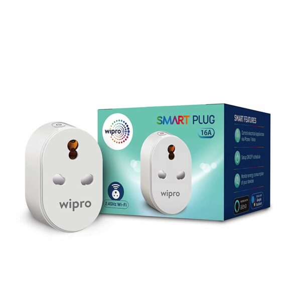 Wipro 16A Wi-Fi Smart Plug, Suitable for Large Appliances
