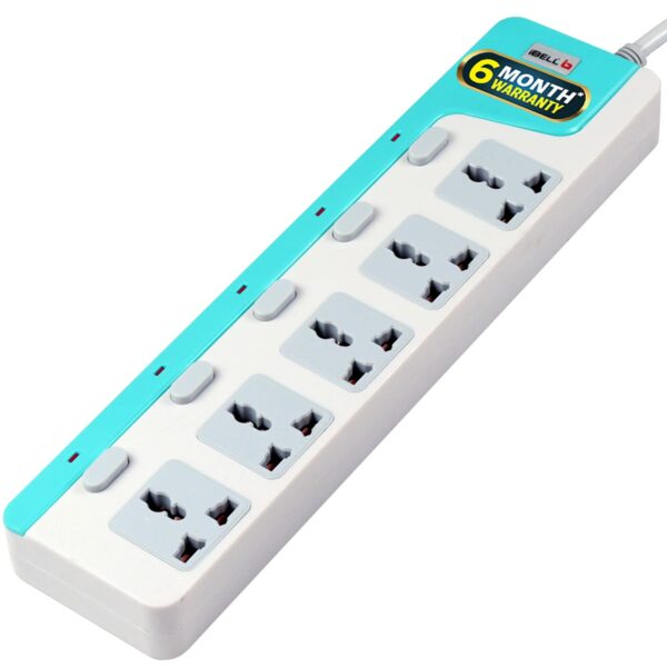 iBELL SG505X5 5 Way Extension Cord/Board, Multi Socket Spike Guard, 2500W