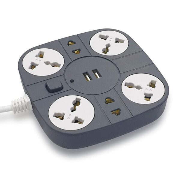 ADDMAX Extension Cord with USB Port – 10A 220V-50/60Hz [6 Socket Outlet with 2 USB Port]