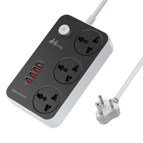 Hoteon Extension Board, Power Strip with 20W Fast PD/Type C, 2500W 10A Extension Cord with 3 Universal Socket