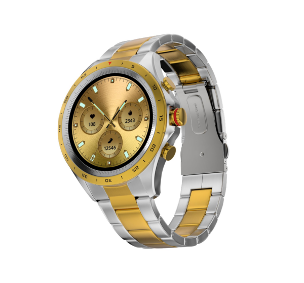 Fire-Boltt Solace Luxury Stainless Steel Smart Watch (Gold Silver)