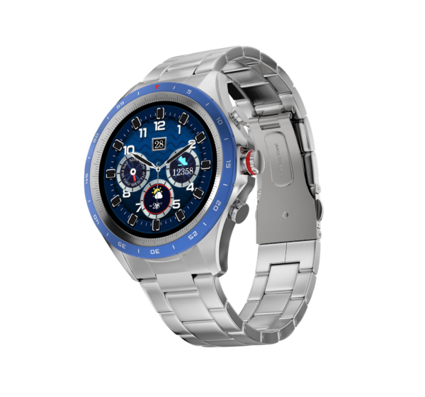 Fire-Boltt Solace Luxury Stainless Steel Smart Watch (Blue)