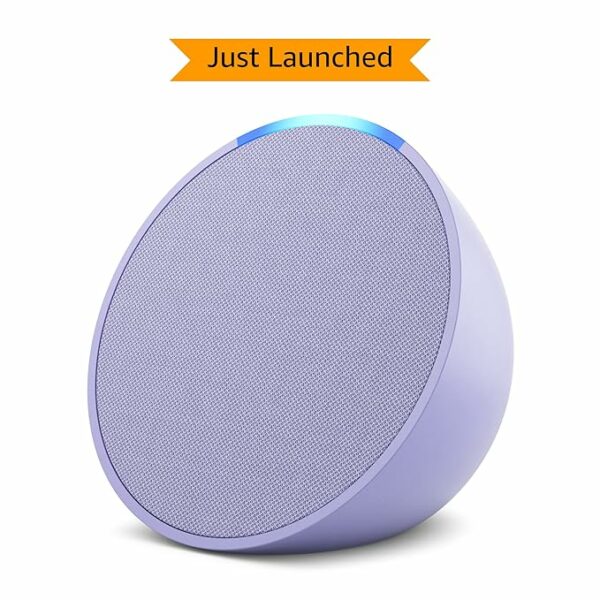 Echo Pop Smart speaker with Alexa and Bluetooth| Loud sound, balanced bass, crisp vocals| Purple