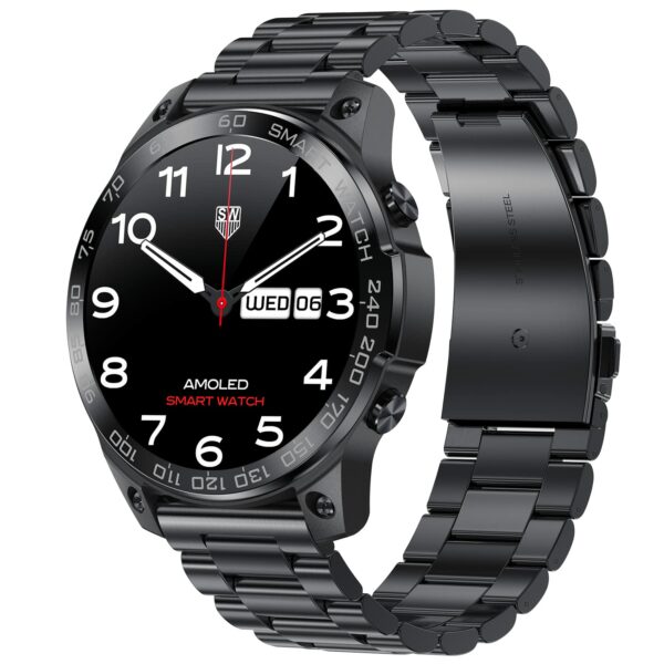 Fire-Boltt Dagger Luxe 1.43" Super AMOLED Display Luxury Smartwatch, Stainless Steel Build, 600 NITS Brightness with Single BT Bluetooth Connection