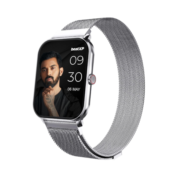 beatXP Marv Neo 1.85” (4.6 cm) Display, Bluetooth Calling Smart Watch (Free Size, Modern, Silver Magnetic)