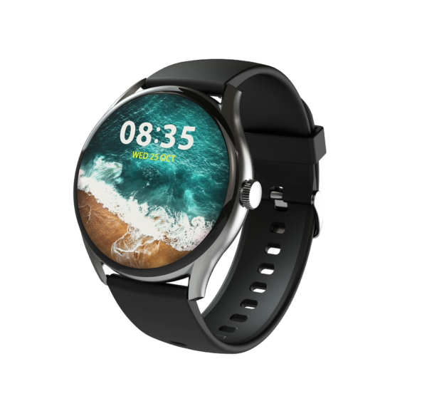 beatXP Vega 1.43" (3.6 cm) Super AMOLED Display, One-Tap Bluetooth Calling Smart Watch (Electric Black)