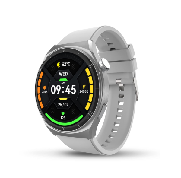 beatXP Vega X 1.43" (3.6 cm) Super AMOLED Display, One-Tap Bluetooth Calling Smart Watch (Silver Silicon)