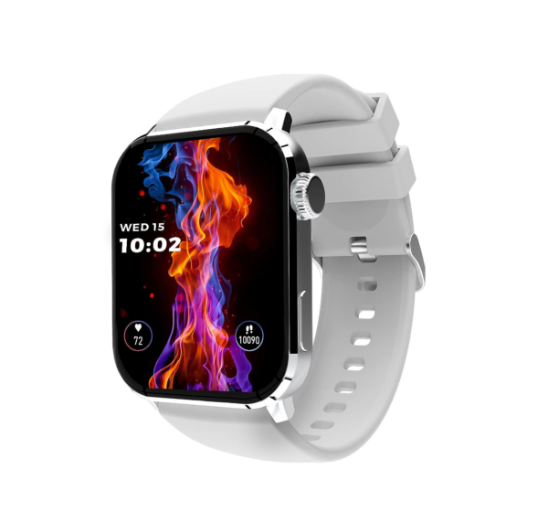 beatXP Unbound+ 1.8" (4.5 cm) AMOLED Display (1000 Nits Brightness), Bluetooth Calling Smart Watch (Iced Silver)
