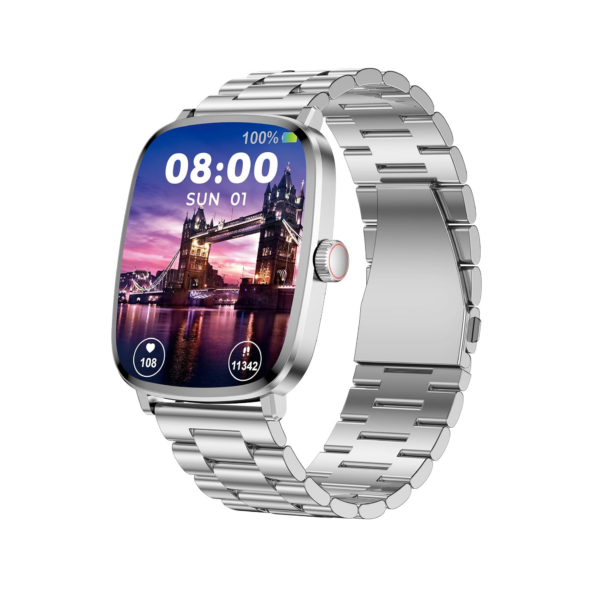 beatXP Unbound Era 2.01" Super AMOLED Display Bluetooth Calling Smart Watch (Silver Metal)