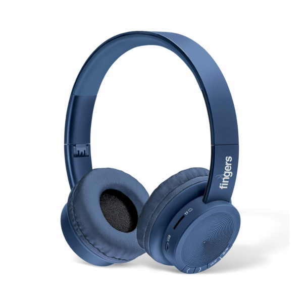 FINGERS Rock-N-Roll H2 Bluetooth Wireless On-Ear Headset with Mic (Multi-Function) - Oxford Blue Refurbished