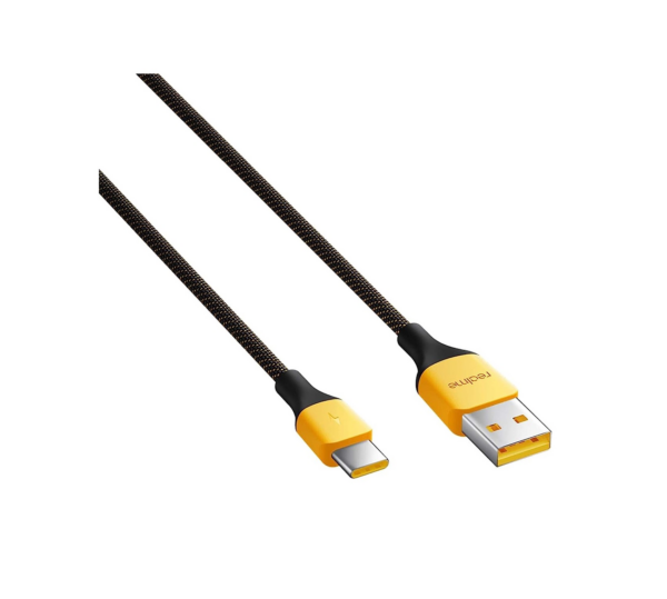 realme USB Type C Braided Cable (Black) with Fast Charging