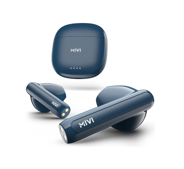 Mivi DuoPods A250 TWS with Dual Connectivity, Made in India Earbuds - Blue Refurbished