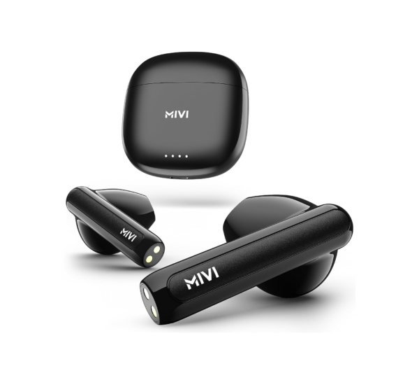 Mivi DuoPods A250 TWS with Dual Connectivity, Made in India Earbuds - Black Refurbished