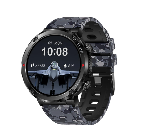 Fire-Boltt Armour, Sporty Rugged Outdoor Smart Watch with a 1.6″ High-Resolution HD Display, Camo Black