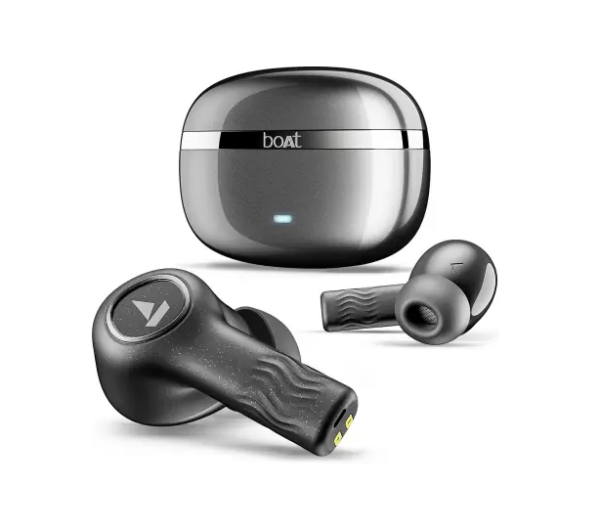 boAt Nirvana Ion ANC w/ 32dB ANC, 120HRS Playback, Crystal Bionic Mode by HIFI 5 Bluetooth Headset (Crystal Black, True Wireless)