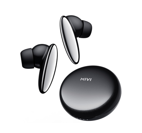 Mivi DuoPods A750 [Just Launched] TWS with Multi-Device Connectivity, Made in India Earbuds - Black Refurbished