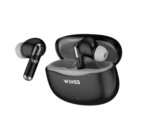 Wings Flobuds 335: Made in India Premium Lifestyle TWS Earbuds with Smart ENC, Black - Refurbished