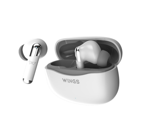 Wings Flobuds 335: Made in India Premium Lifestyle TWS Earbuds with Smart ENC, White - Refurbished