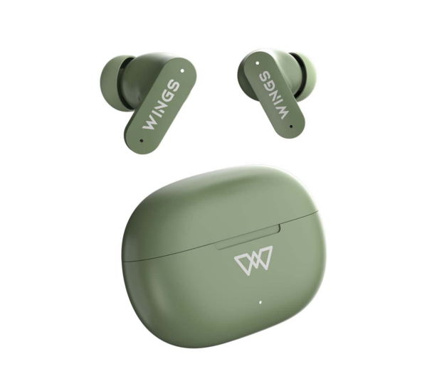 Wings Phantom 315 Wireless Earphones with 40 Hours of Battery Backup, Olive Refurbished