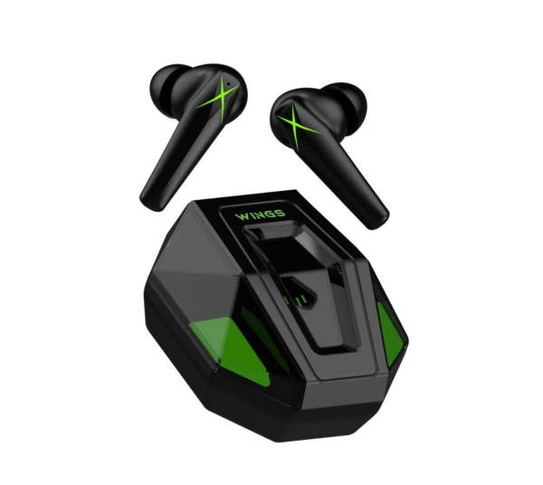 Wings X Fire Wireless Gaming in Ear Earbuds,TWS Headphones with RGB Lights case (Black TWS) Refurbished