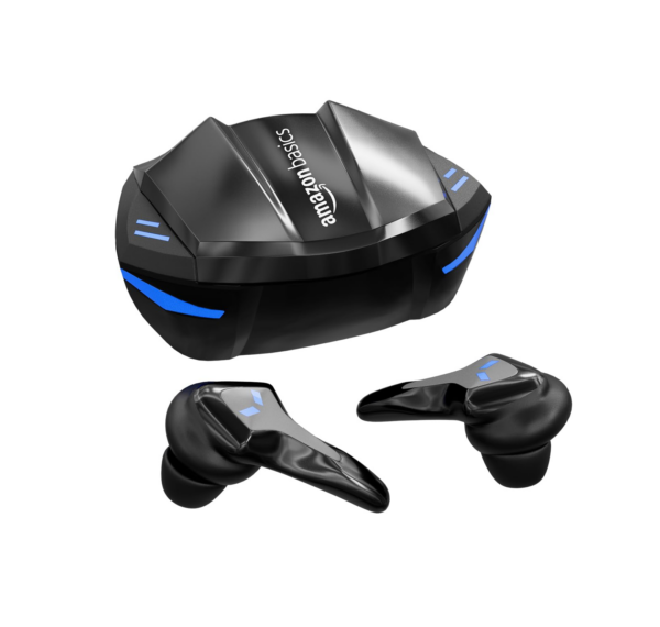Amazon Basics True Wireless Gaming Mode in-Ear Earbuds, Up to 50ms Low Latency & Built-in Mic, 60H Playtime (Black) Refurbished