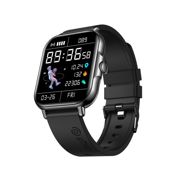 pTron Newly Launched Reflect Callz Smartwatch with Bluetooth Calling, 1.85" Full Touch Display (Black)