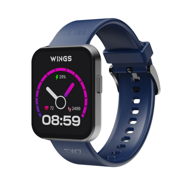 Wings Meta Smartwatch, 1.85" HD IPS Display, BT 5.3 Single Chip Calling, Top smartwatch, Blue