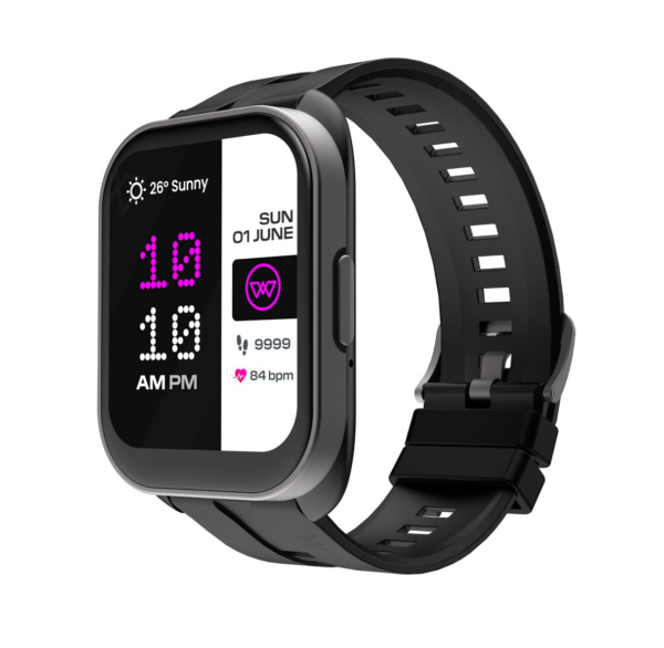 Wings Urbana Smartwatch with 2.01” IPS LCD Screen, Black