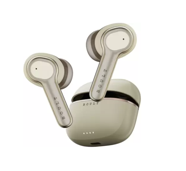Boult Z40 Ultra 32dB ANC, Dual Device Pairing, 100H Battery, 4 Mic ENC, Rubber Finish Bluetooth Headset (Beige, In the Ear)