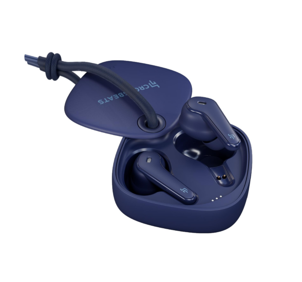 CrossBeats Slide Wireless Bluetooth Earphones for Mobile TWS Earbuds Upto 100 Hours Playtime, Blue