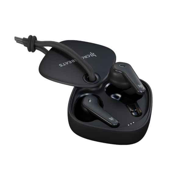 CrossBeats Slide Wireless Bluetooth Earphones for Mobile TWS Earbuds Upto 100 Hours Playtime, Black