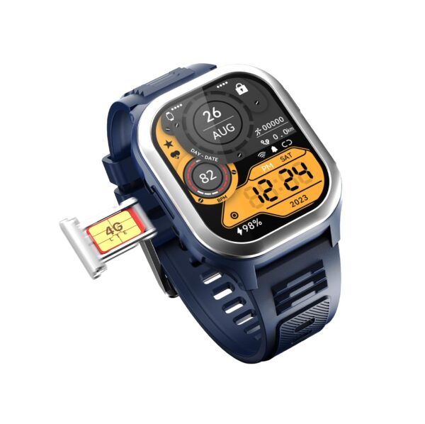 Fire-Boltt 4G Pro Volte Calling Smart Watch- 2.02” TFT Display, 4G Nano-SIM GPS, 400mAh Battery (Blue)