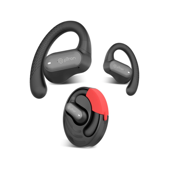 pTron Newly Launched Zenbuds Pro 1 Open Ear Wireless Earbuds (Black)