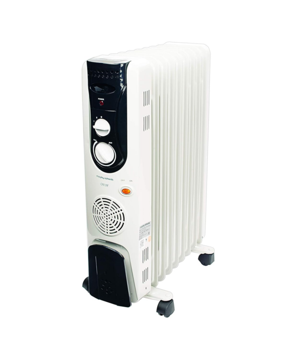 Morphy Richards OFR Room Heater, 9 Fin 2400 Watts Oil Filled Room Heater (OFR 9F White/Black)