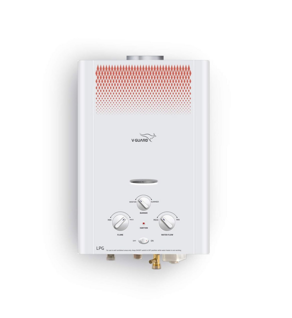V-Guard Brio 6 Litre Gas wall Water Geyser with 9-Layer Advanced Safety; LPG; White (6 Litre)