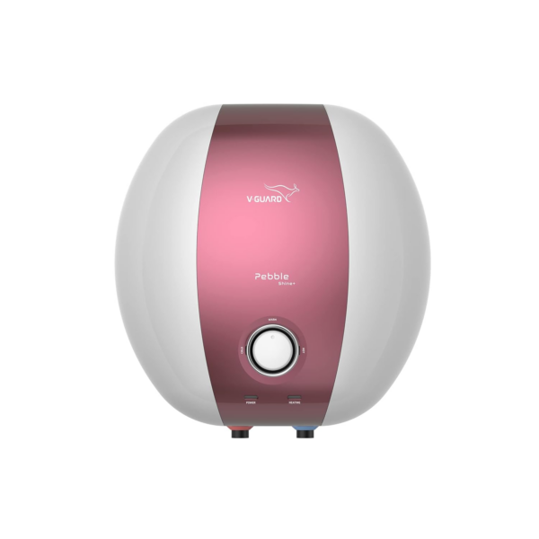 V-Guard Pebble Shine Plus Geyser 10 Litre Water Heater with Shock Prevention Module, White-Grape