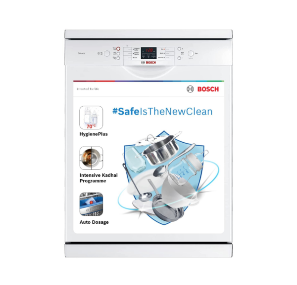 Bosch 13 Place Settings, Free Standing Dishwasher (SMS66GW01I, White)