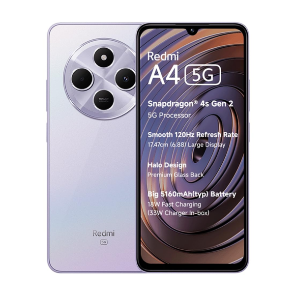 Redmi A4 5G (Sparkle Purple, 4GB RAM, 128GB Storage)
