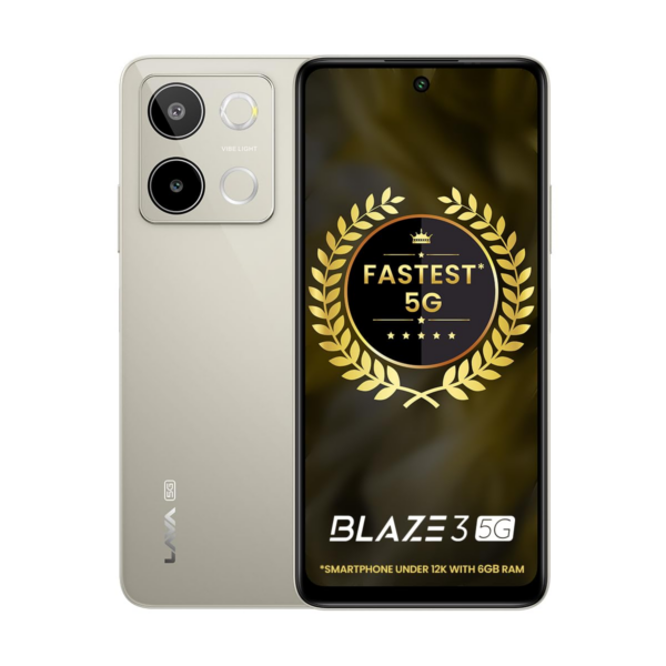 Lava Blaze 3 5G (Glass Gold, 6GB+128GB)