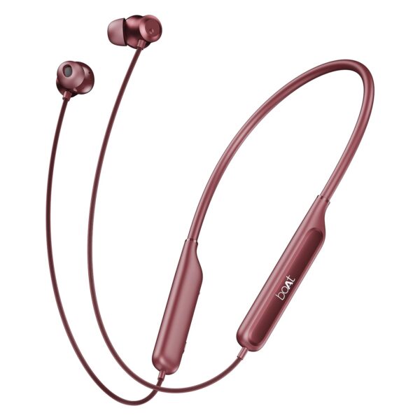 boAt Rockerz 210 ANC Bluetooth in Ear Neckband w/Spatial Audio, 30dB ANC, AI-ENx Technology, 40hrs Playback (Ruby Red)