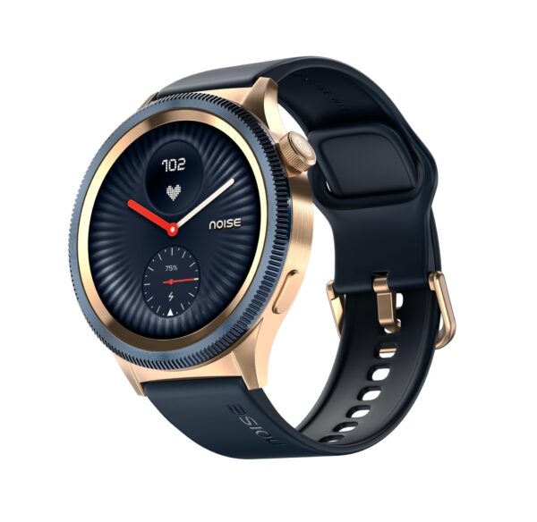 Noise Newly Launched Halo 2 Smart Watch 1st Ever Functional Rotating Dial (Axe-Cut Bezel), 1.43" AMOLED (Gold Blue)