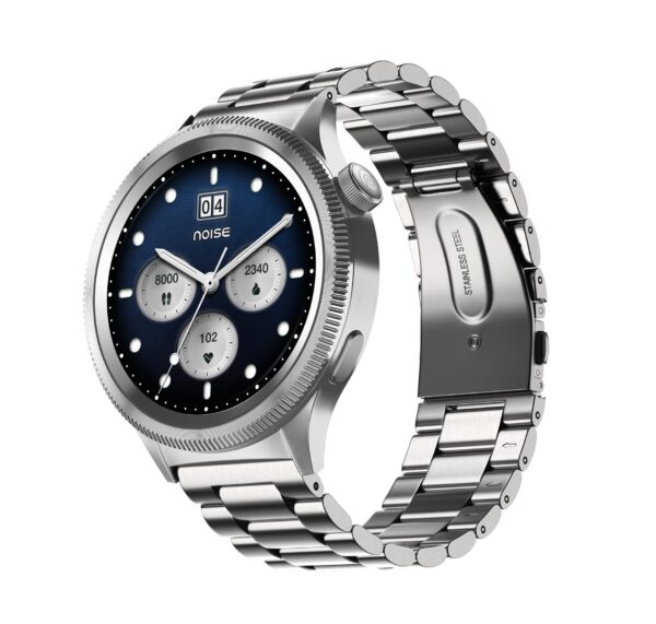 Noise Newly Launched Halo 2 Smart Watch 1st Ever Functional Rotating Dial (Axe-Cut Bezel), 1.43" AMOLED (Elite Silver)