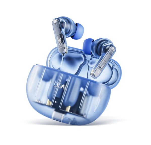 boAt Airdopes 191 ANC Truly Wireless in-Ear Earbuds w/ 32dB Active Noise Cancellation, Ambient Mode, 60hrs Playback, Pellucid Blue