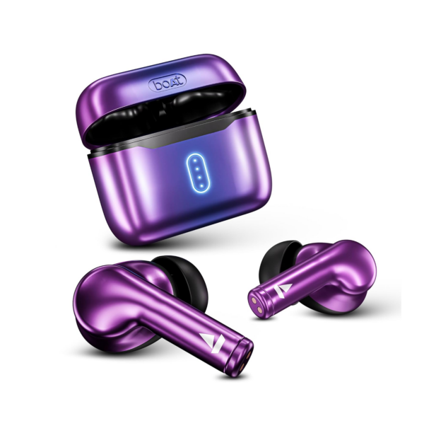 boAt [New Launch] Airdopes 141 Pro Buds, 13mm Drivers, Metallic Finish, 60HRS Battery (Galactic Purple)