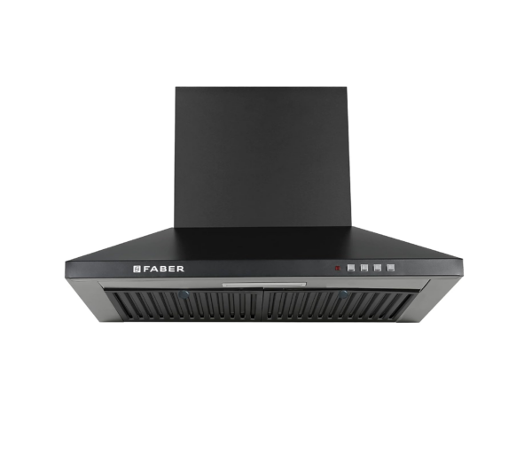 Faber 60 cm 1000 m³/hr Kitchen Chimney (HOOD PLUTO PB BF BK 60, Baffle Filter, Push Button, Black)
