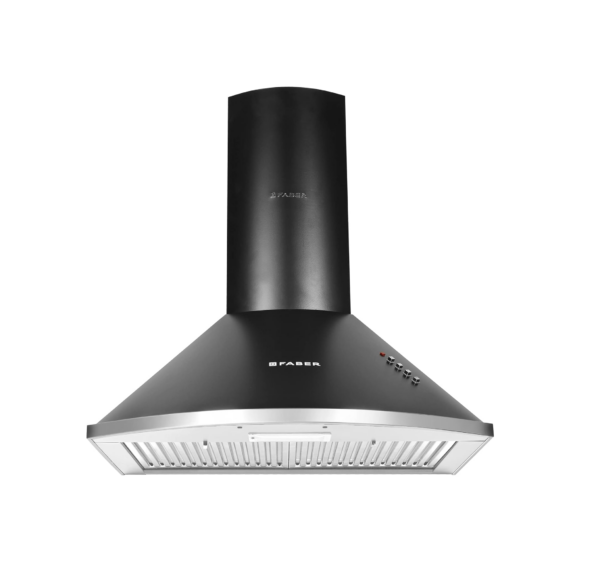 Faber 60 cm 1000 m³/HR Pyramid Kitchen Chimney (HOOD CLASS PRO PB BK LTW 60, Baffle Filters,Black)